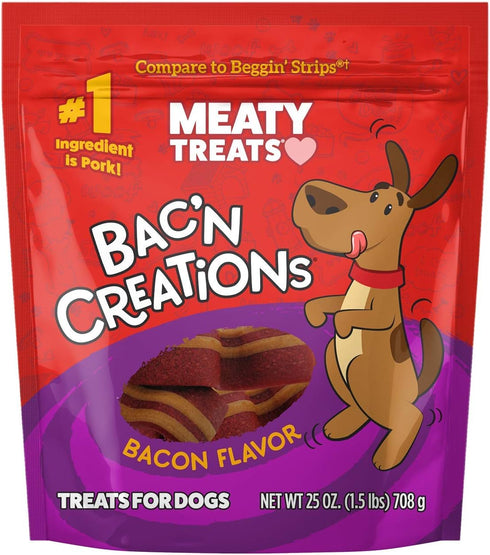 Bak'n Creations Bacon Flavored Dog Treats,Bacon Pork,6 oz. Bag...