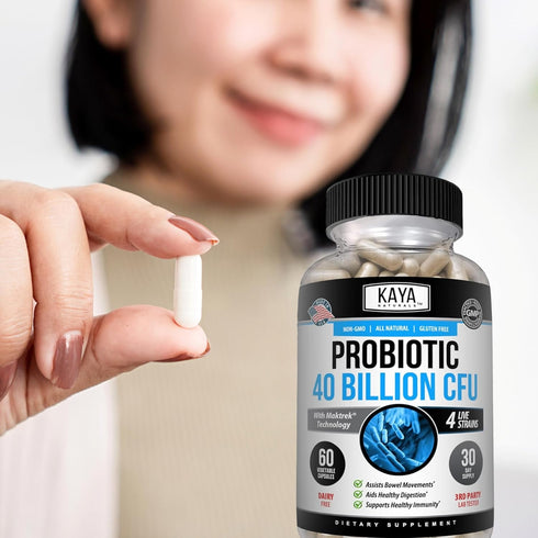 Kaya Naturals Probiotic 40 Billion CFU | Probiotics for Women, Probiotics for Men and Adults, Natural | Gut Health & Immune Support Supplement | P...