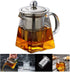 19.3oz Glass Teapot with Infuser, Borosilicate Glass, 550ML, Clear, Stainless Steel Infuser...