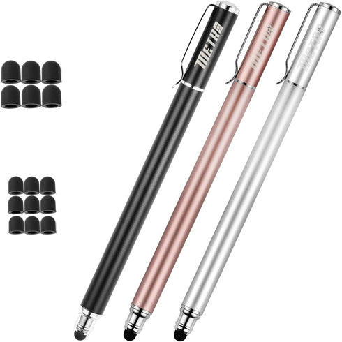 Capacitive Stylus Pens, Rubber Tips 2-in-1 Series, High Sensitivity & Precision styli Pens for Touch Screens Devices (Black/Silver/Rose Gold)......