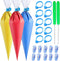 122Pieces Tipless Piping Bags - 100pcs Disposable Piping Pastry Bag for Royal Icing/Cookies Decorating - 10 Pastry Bag Ties,10 Clips &2 Scriber Ne...