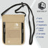 VENTURE 4TH Passport Holder Neck Wallet with RFID Blocking Nylon Lining - Hidden Neck Pouch for Travel (Beige)...