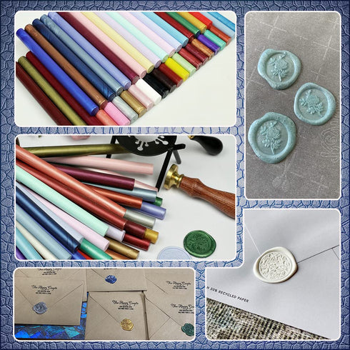 Wax Seal Sticks, ANBOSE 16 Pieces Glue Gun Sealing Wax Sticks for Wax Seal Stamp, Champagne Gold Wax Seal Stick for 0.44 Inch Glue Gun, for Weddin...