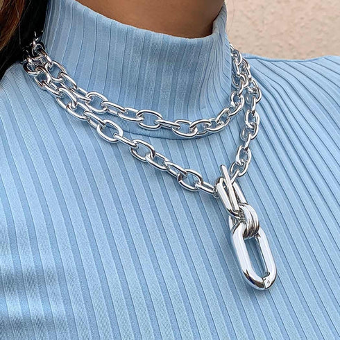 Jovono Chunky Choker Necklaces Layered Necklace Chain Punk Thick Necklace Accessories for Women...