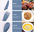Reusable Wheat Straw Cutlery with Case, Portable Dark Utensils Set for Adults, Tableware Camping Cutlery Set for 4 People, Travel Utensils Set for...
