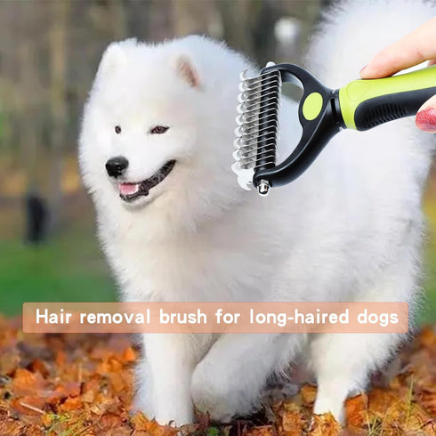 Dematting comb for Dogs, Cat deshedding Brush,Pet undercoat brushes, Dog Grooming Rakes for long haired Dogs-Double Sided Shedding,Dog brush for m...