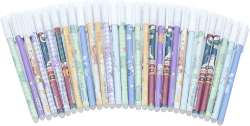 YIKANGHENG 30 Pcs Fine Point Cute Pens, 0.5mm 30 Different Random Styles Blue Ink Kawaii Gel Pens for Office, Study, Gift and Home Supplies (Blue)...
