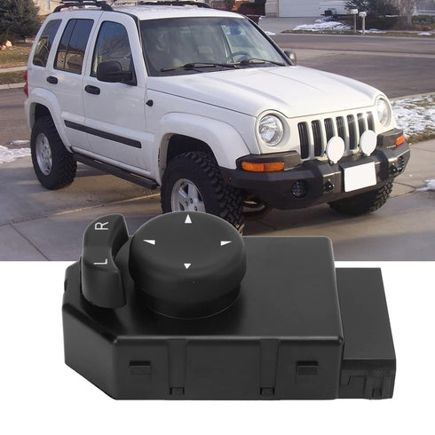 Front Left Side Door Mirror Switch, Power Side Mirror Switch, 6010093AA Car Rearview Mirror Control Switch Replacement for Jeep Liberty 2000?2003...