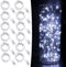 YKB 12 PCS White Fairy Lights LED String Lights Battery Powered, 20 Micro LEDs on 3.3ft/1m Silvery Copper Wire, Battery Operated String Lights by ...