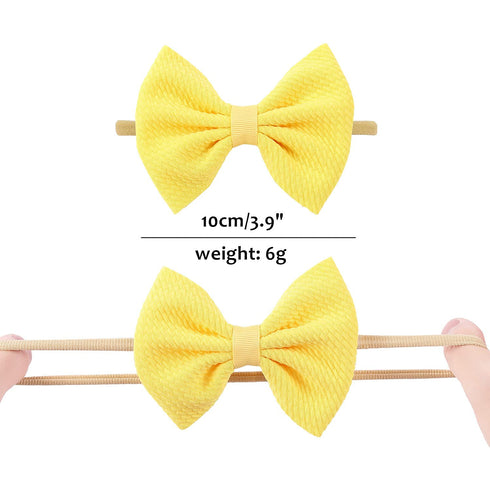 Cinaci 30 Pack Super Stretchy Nylon Hair Bands with Solid Bow Hair Bands Accessories for Baby Girls Infants Toddlers Kids Teens (30 as Shown)...