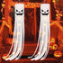 CCINEE 2 Pack Halloween Ghost Windsock Flag with Lights, 70.8 Inch Glow in the dark Halloween Outdoor Hanging Decor for Yard Patio Garden Pathway ...