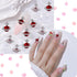 40PCS Cherry Nail Charms with 3D Crystals Design, Kawaii Nail Charms with Heart and Planet Nail Charms, Cherry Nail Charms Art Shiny Gems Nail Mak...