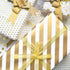 Gift Wrapping Supplies,8 Sheets White Gold Gift Wrapping Paper with 10 Pull Bows 24 Yard Glitter Ribbon and 12 Thank You Lable Sticker for Birthda...