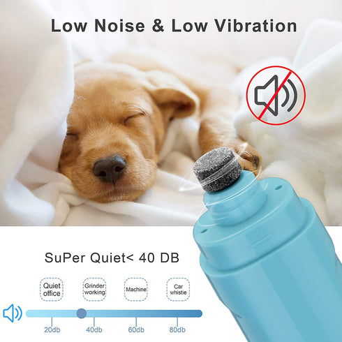 Dog Nail Grinder Professional Electric Pet Nail Grinders 2-Speed Rechargeable Pet Nail Trimmer with LED Light Nail Grooming & Grinding for Large S...