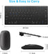 Wireless Bluetooth Keyboard and Mouse Set, Portable Slim Silent Cordless Keyboard and Mouse Combo Compatible with iPad/Mac/MacBook/Android/Windows...