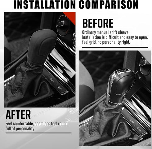 2 PCS Car Silicone Gear Shift Knob Cover, Flexible Anti-Slip Anti-Scratch Protector, Side Opening Design Shift Lever Decorative Accessories, Unive...