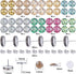 SUNNYCLUE 1 Box 130Pcs DIY 20 Pairs Leopard Stud Earrings Making Starter Kit 4 Color 12mm Flat Back Druzy Resin Cabochons & Blank Stud Bezel Earri...
