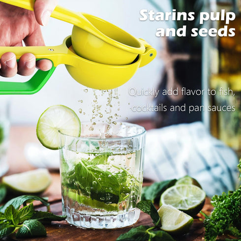 Lemon Squeezer, Aluminium Manual Citrus Juicer Handheld Lime Juicer Press, Kitchen Tools for Citrus Juicer & Dishwasher Safe(Bright Yellow)...