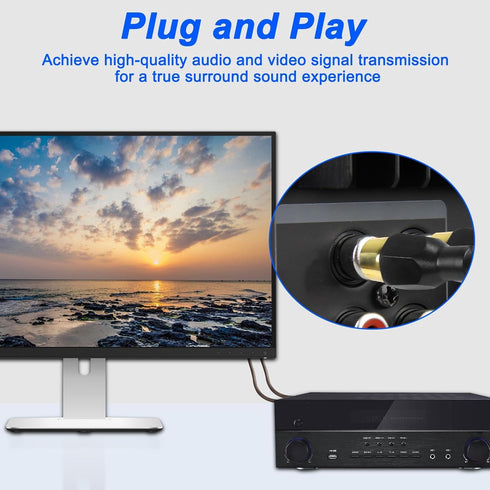 XMSJSIY RCA Cable Car Audio Y Splitter Cable Female to Dual Male Gold Plated Stereo Audio Adapter Gold Plated Plug Connectors Extension Cord for A...