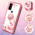 nancheng for Cricket Dream 5G Phone Case, Case Cute Soft Silicone Pink Girls Women Cover with Holder Protection Case for Cricket Innovate 5G/AT&T ...