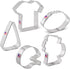 Football Cookie Cutters 5-Pc. Set Made in the USA by Ann Clark, Football, Helmet, Jersey, Beer Mug, Centerpiece Wedge...
