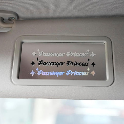 5 Pack Passenger Princess Stickers Funny Car Decal Accessories Rearview Mirror Window Sticker for Women (Black)...
