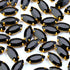 50Pcs Sew on Rhinestones 9x18 mm Flatback Glass Rhinestone Horse Eye Rhinestones with Gold Claw for DIY Crafts Clothes Bag Shoes,Black...