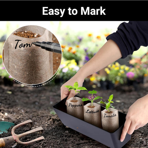 Plant Nursery Bags, 200PCS 3.5"x4.7" Non-Woven Plant Seeding Grow Bags, Vegetables Fabric Seedling Bag Pots Planting Transplant Grow Pouch Home Ga...