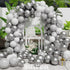 SUWEN 60PCS Metallic Silver Confetti Balloons Set Latex Helium Chrome Silver Balloon for Birthday New Year Baby Shower Wedding Party Decorations...