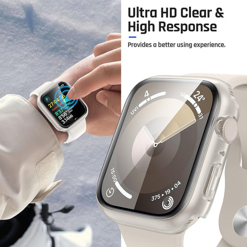 Goton Waterproof Case Designed for Apple Watch 38mm Series 3 2 1 with Tempered Glass Screen Protector, iWatch Full Protective Hard PC Bumper Case ...