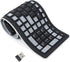Wireless Silicone Keyboard, Portable Foldable Roll Up Soft Rubber Keyboard, Perfect for PC, Laptop and Travel (Black and Gray)...