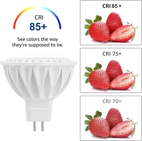 MR16 LED Bulbs 50W Halogen Equivalent Landscape Light Bulbs, 2700K Warm White 5W GU5.3 MR16 12V Spotlight Bulb, Non-Dimmable 38° Beam Angle for La...