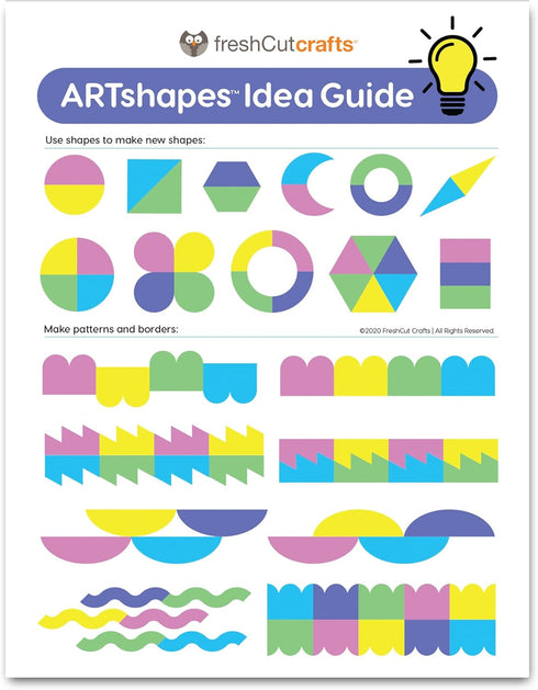 ARTshapes 840 pc Creative Paper Shapes Pack with 70+ Idea Guide - US Made Card Stock - Punch Out Funky DIY Craft Supplies for Whimsical Art Design...
