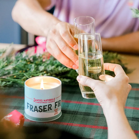 Santa's Naturals Fraser Fir Christmas Candle (9oz) | Authentic Pine Scent | Christmas Gift | Burns 30+ Hours | Made in USA | Soy and Beeswax Blend...