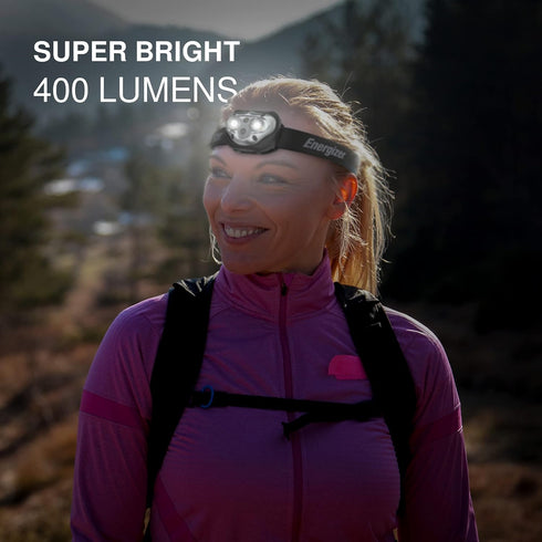 Energizer Rechargeable LED Headlamp Pro400, IPX4 Water Resistant, High-Powered Bright LED, Multiple Light Modes, Best Headlight for Camping, Runni...