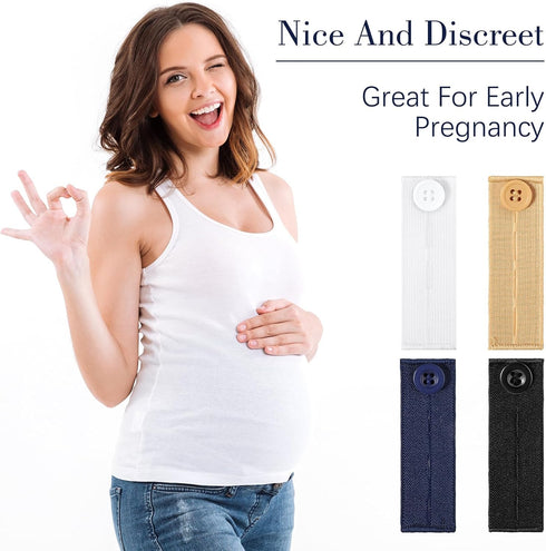 8 PCS Button Extenders for Jeans Elastic Waist Extenders for Pants Waistband Expanders Adjustable Elastic Waist Extenders Waistband for Men Pregna...