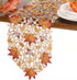 GRANDDECO Thanksgiving Harvest Table Runner Embroidered Cutwork Maple Leaves Dresser Scarf Table Cover Autumn Or Fall Decorations (Table Runner 13...