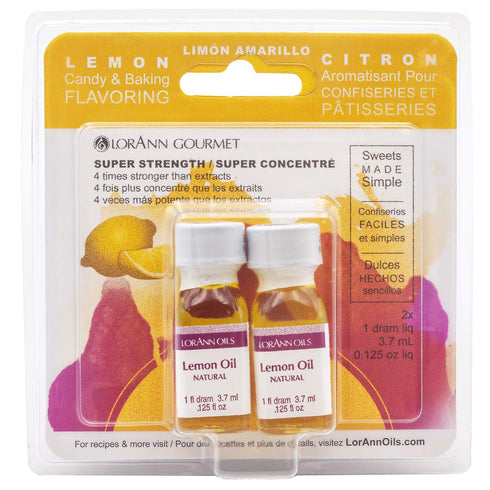 LorAnn Lemon Oil SS, Natural Flavor, 1 dram (.125 fl oz - 3.7ml - 1 teaspoon) - Twin pack...
