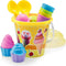 Top Race Beach Toys Set with Large 9'' Bucket Pail and Spade Scoop Shovels for Kids | 16pcs Yellow Ice Cream Playset for Kids & Toddlers Ages 1.5,...