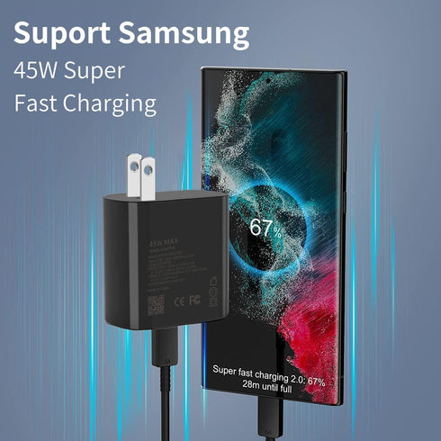 2Pack 45W USB C Charger Super Fast Charger Type C for Samsung Galaxy S23 Ultra Charger Fast Charging /S22 Ultra/S23+/S23/S22+/S22/S21/Note 10 Plus...