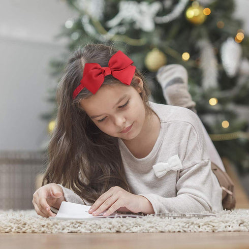 7Rainbows Fashion Cute Red Bow Headband for Girls Toddlers....