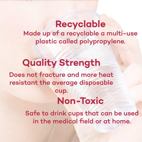 Dealmed 3 oz. Disposable Plastic Cups – 100% Recyclable Cups for Doctor's Offices, School Nurse's, Hospitals, at Home and More (Pack of 100)...