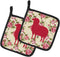 Caroline's Treasures BB1126-RS-YW-PTHD Sheep Shabby Chic Yellow Roses Pair of Pot Holders, Yellow Kitchen Heat Resistant Pot Holders Sets Oven Hot...