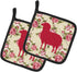 Caroline's Treasures BB1126-RS-YW-PTHD Sheep Shabby Chic Yellow Roses Pair of Pot Holders, Yellow Kitchen Heat Resistant Pot Holders Sets Oven Hot...