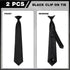 2 Pieces Men's Clip on Ties Solid Color Clip on Ties Pre Tied Neckties for Office School Uniforms(Black,18 Inches)...