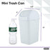 Superio Mini Desktop Trash Can with Swing Top Lid Portable Plastic Garbage Can for Countertop, Desktop, Make up Vanity, Bathroom, Car, Under Sink,...