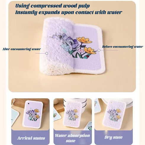 6 Pcs Compressed Sponges Non-Scratch Cellulose Sponges Flat Sponges That Expand in Water for Kitchen Bathroom Cars Facial Cleansing Crafts...