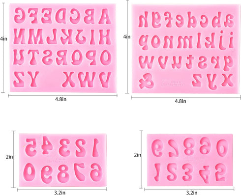 Letters Molds and Numbers Molds, Silicone Fondant Mold Chocolate Molds, 0-9 Number and 26 Letters Silicone Molds for Baking Desserts and Cake Deco...
