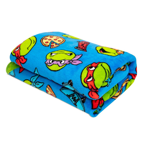 Teenage Mutant Ninja Turtles Musical Warm, Plush, Throw Blanket - Extra Cozy and Comfy for Your Toddler, Blue...