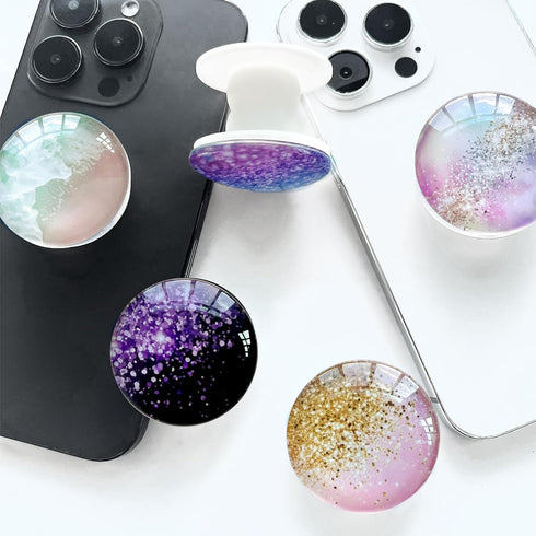 Clear Crystal Glitter Collapsible Expandiing Moblile Phone Grip Stand Holder for Smartphones and Tablets Cell Phone Accessory (Colorful Glitter).....